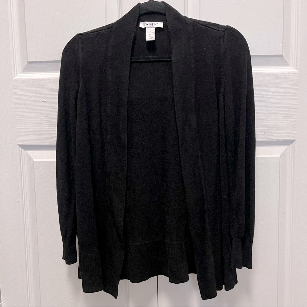 🤍 White House Black Market Black Womens Cardigan Size Medium Basic Capsule 🤍
